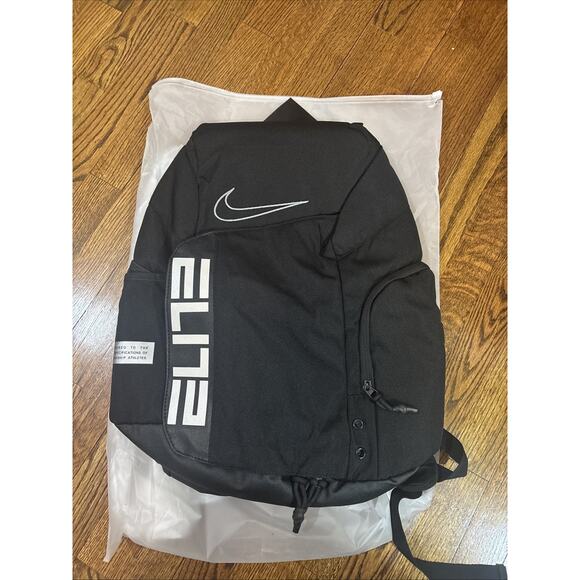 Nike Elite Backpack Black/White 32L Basketball Gym School Bag NWT - Picture 1 of 6